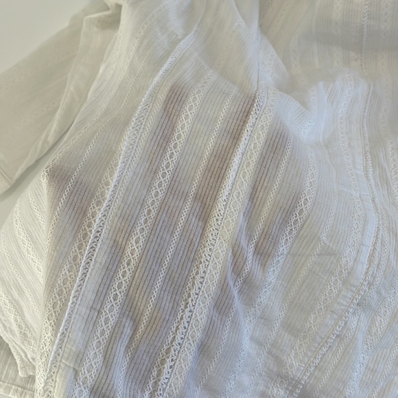 ModCloth embroidered striped long sleeve blouse buttons in back - Picture 8 of 11